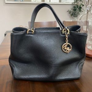 Michael Kors Black Medium Leather Satchel • Crossbody Strap Included